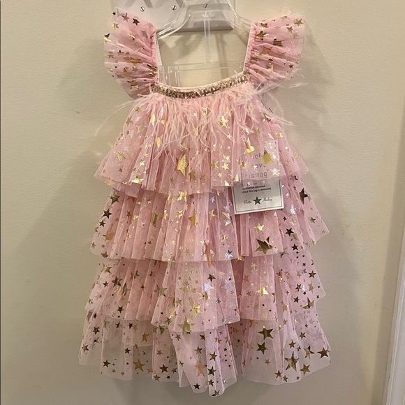Other - PETITE HAIlEY Layered Star Pink  Ruffle Dress size Childs 5
